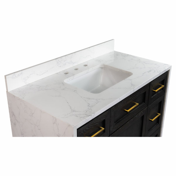 Lark Manor Akalya 42'' Waterfall Bathroom Vanity with Engineered Stone